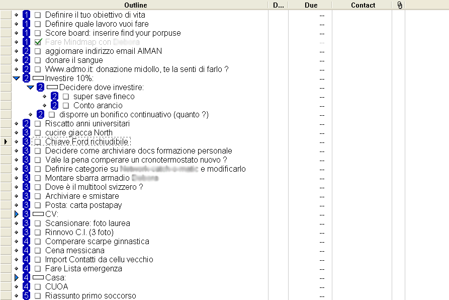 GTD - lista Next steps privat