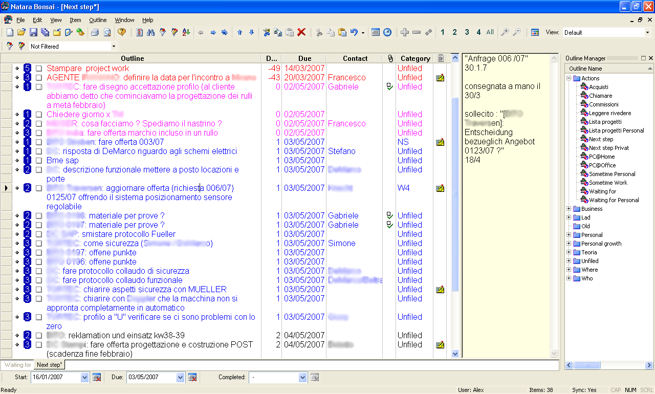 GTD - lista Next Steps