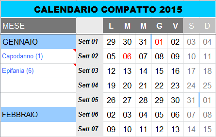 calendarios en excel 2015