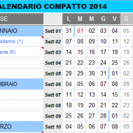 Calendario compatto 2014