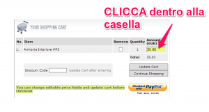 Istruzione su come modificare l'importo